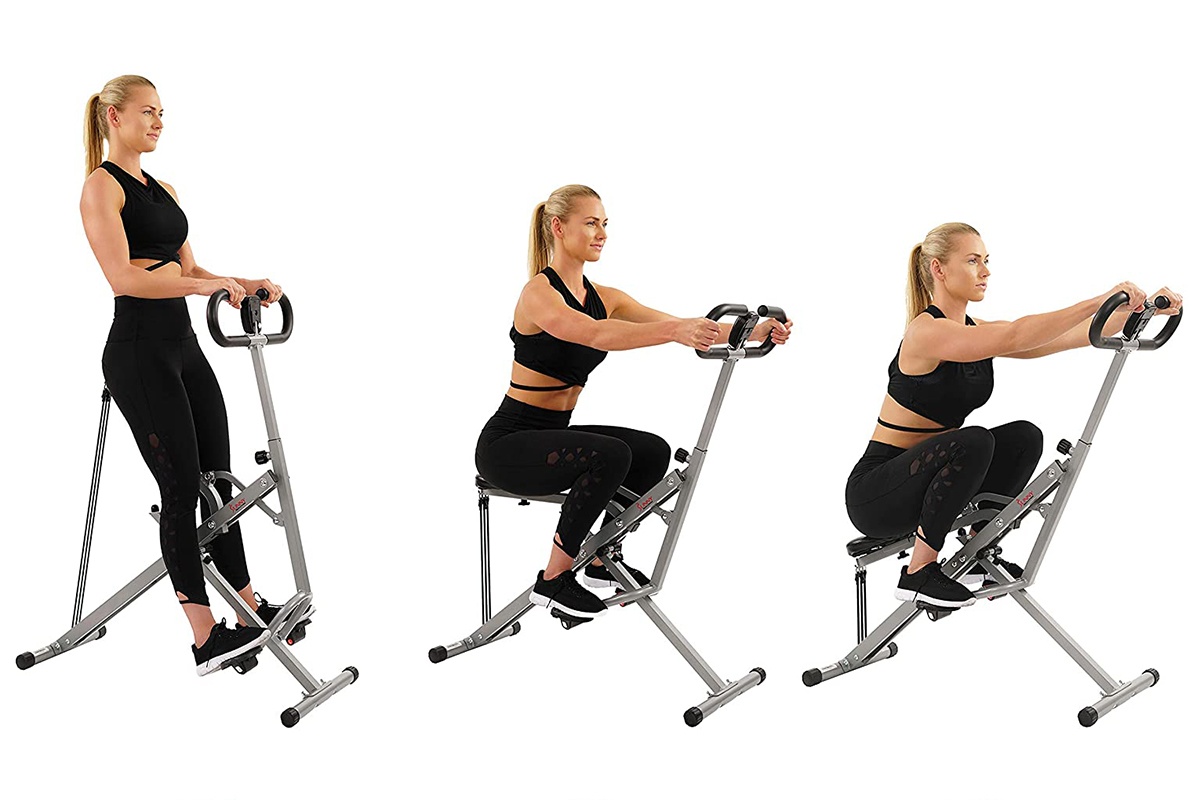 Sunny Health & Fitness Squat Assist Row-N-Ride Trainer